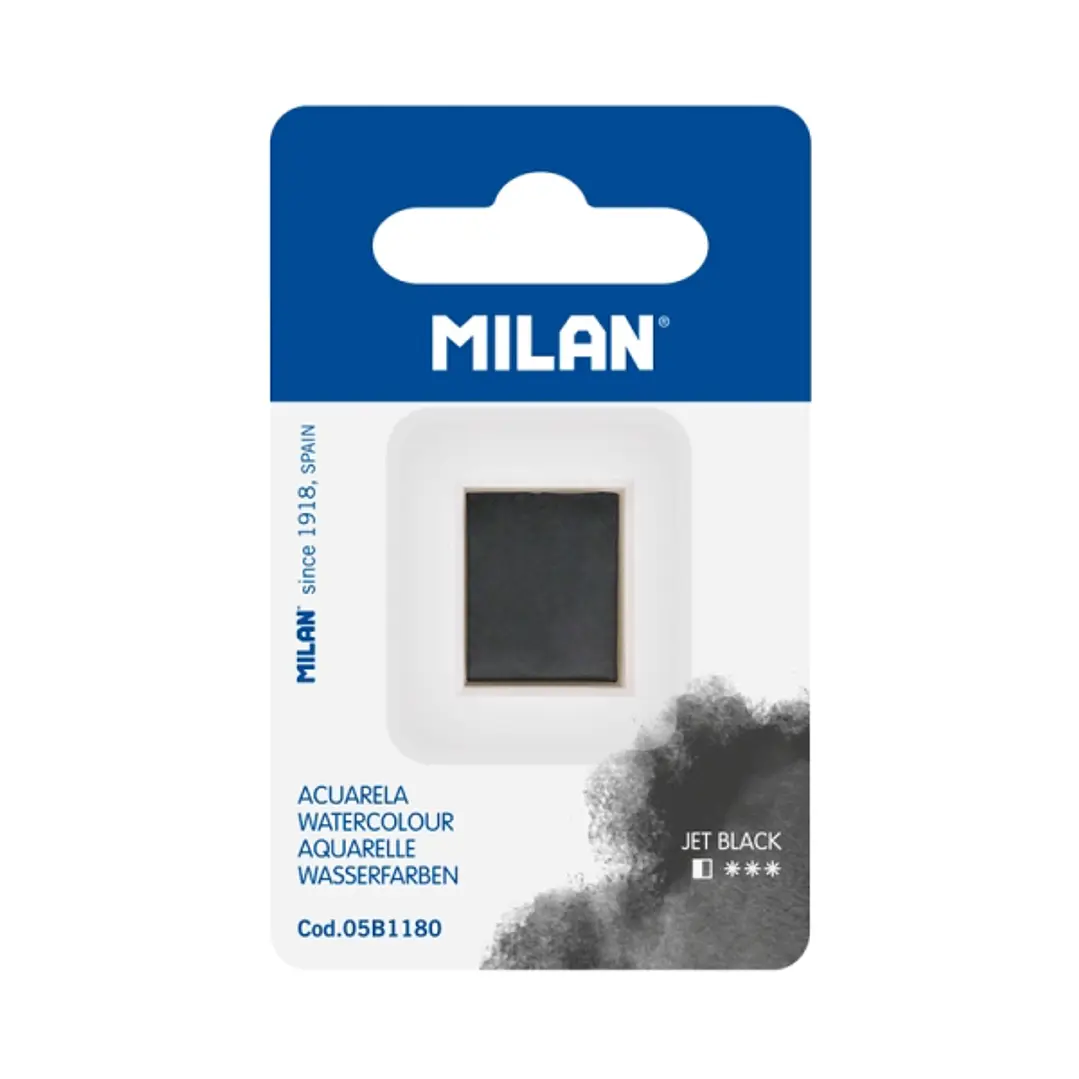 Milan Art Acuarela de Recambio - Medio Godet - Color Negro 1
