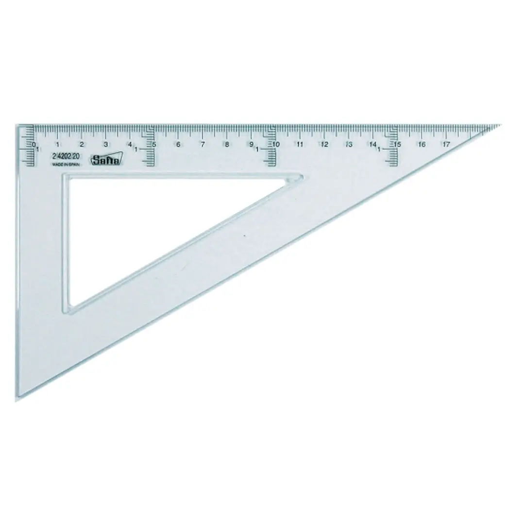 Safta Cristal Cartabon de 20cm - Plastico Transparente - Graduacion Impresa - Biselado - Color Transparente 1