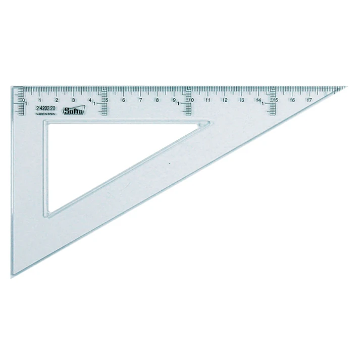 Safta Cristal Cartabon de 20cm - Plastico Transparente - Graduacion Impresa - Biselado - Color Transparente 1
