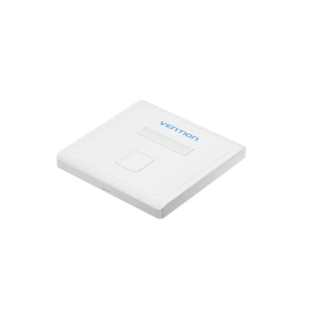 Vention Placa de Pared de 1 Toma RJ45 - Compatible con Cajas de Empotrar Tipo 86 - ABS Resistente al Envejecimiento - 86x86x8mm - Color Blanco 1