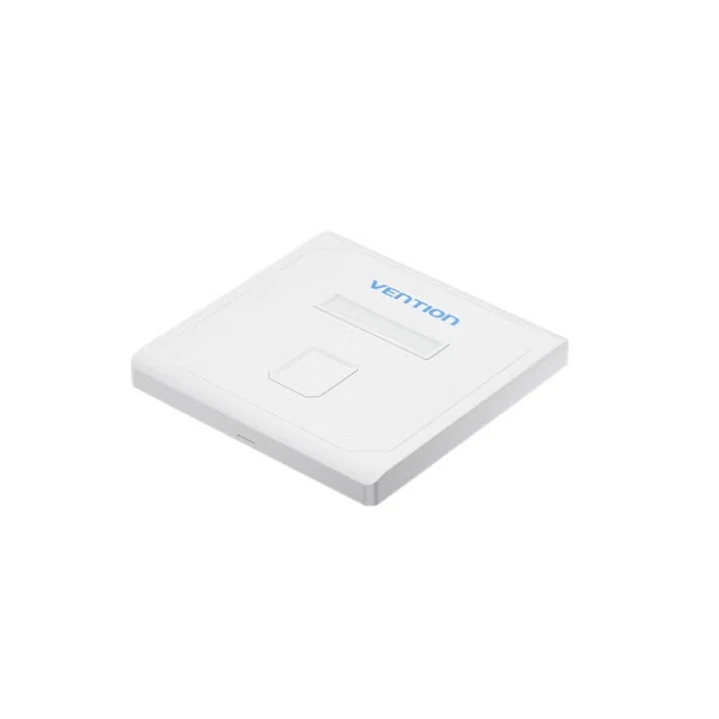 Vention Placa de Pared de 1 Toma RJ45 - Compatible con Cajas de Empotrar Tipo 86 - ABS Resistente al Envejecimiento - 86x86x8mm - Color Blanco 1