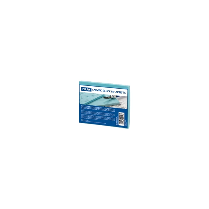 Milan Carving Block Plancha de Grabado - Vinilo Flexible - Formato S - 9x7x0.6cm - Color Azul 1