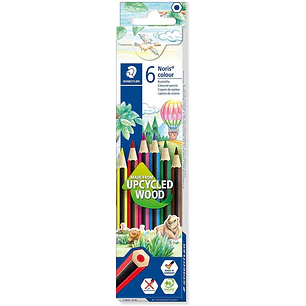 Staedtler Noris Colour 185 Pack de 6 Lapices Hexagonales de Colores - Resistencia a la Rotura - Material Wopex - Colores Surtidos