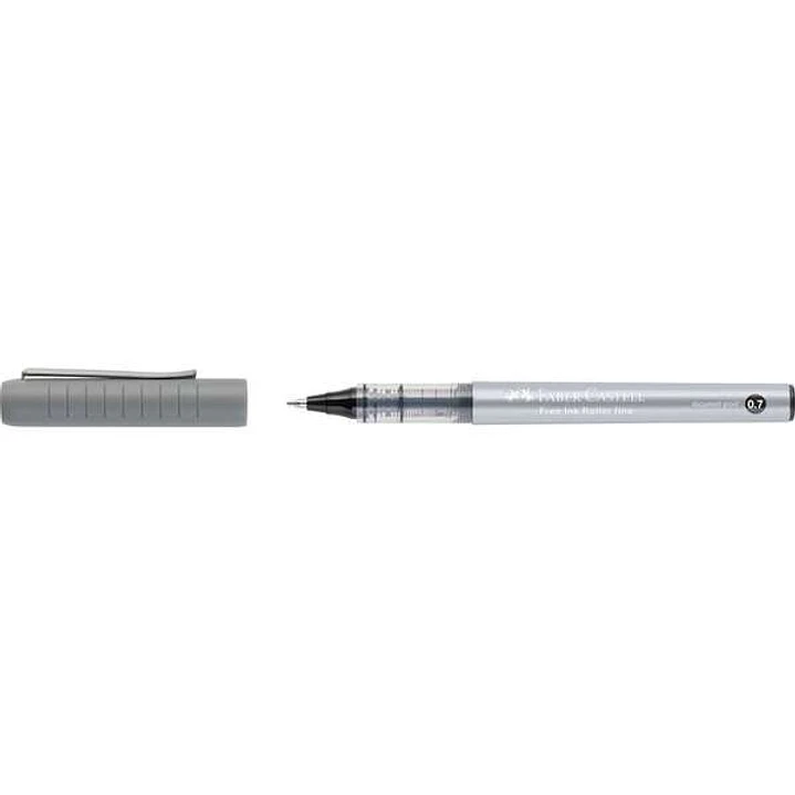 Faber-Castell Roller Free Ink Boligrafo de Tinta Liquida - Punta Conica 0,7mm - Ancho de Linea Fino - Clip de Metal - Color Negro 1