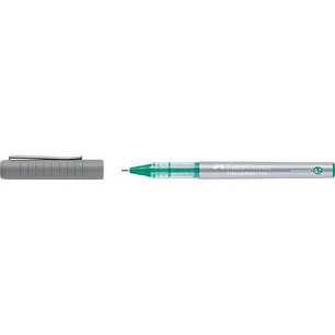 Faber-Castell Roller Free Ink Boligrafo de Tinta Liquida - Punta Conica 0,7mm - Ancho de Linea Fino - Clip de Metal - Color Verde