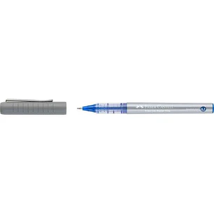 Faber-Castell Roller Free Ink Boligrafo de Tinta Liquida - Punta Conica 0,7mm - Ancho de Linea Fino - Clip de Metal - Color Azul