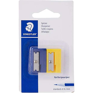 Staedtler Pack de 2 Sacapuntas de Plastico - Angulo de Afilado 23º - 1 Agujero