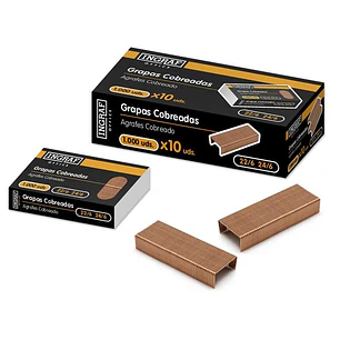 Ingraf Caja de 1000 Grapas 22/6 - Alambre de Alta Calidad - Cobreadas