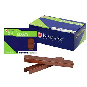 Bismark Caja de 1000 Grapas Cobreadas de Alambre de Alta Calidad - Color Cobre