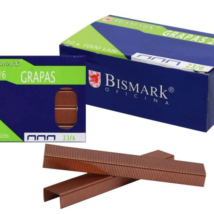 Bismark Caja de 1000 Grapas Cobreadas de Alambre de Alta Calidad - Color Cobre 1