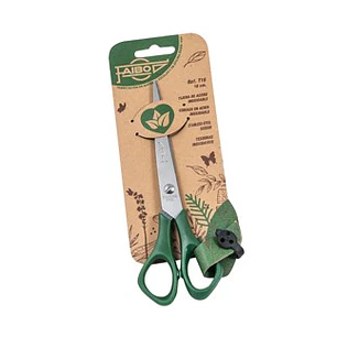 Faibo Tijeras de Oficina 16cm - Acero Inoxidable - Punta Roma - Color Verde Oscuro