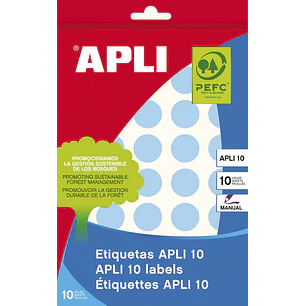 Apli Etiquetas 10 Azules Ø 19mm 8 Hojas
