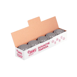 Jovi Bote de Tempera Escolar 35ml - Aplicacion en Multiples Superficies - Uso con Pincel, Rodillo o Espatula - Colores Mezclables - Color Gris