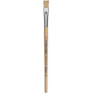 Pelikan Pincel Serie 613F Nº12 - Pincel de Punta Plana de Pelo Natural - para Colores Pastosos - Ideal para Oleo, Acrilico y Tempera - Mango de Madera