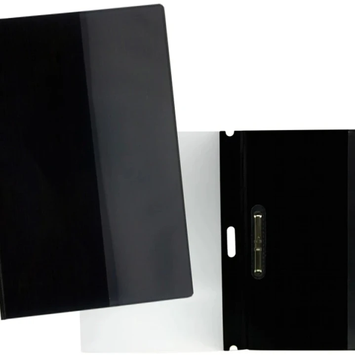 Yes Dossier con Fastener para 30 Hojas A4 - Portada Transparente, Trasera Negro - Fabricado en Polipropileno 1