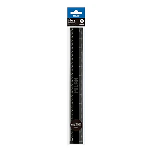Milan Shadow Regla de 30cm - Plastico Rigido - Opaca - Centimetros y Pulgadas - Color Negro