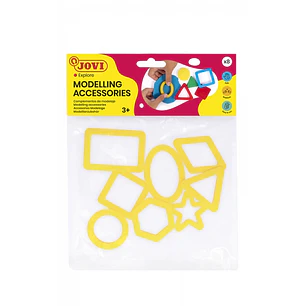Jovi Bolsa Colgable con 8 Moldes de Corte Figuras Geometricas - Moldes de Plastico para Plastilina - Facil de Usar - Duraderos - Diseño Educativo - Co