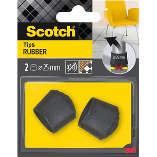 Scotch Pack de 2 Conteras de Goma - Diametro de 25mm - Color Negro