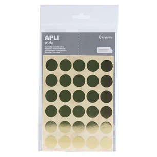 Apli Pack de 90 Gomets Redondos Ø 20mm - Adhesivo Permanente - Ideal para Escuelas Infantiles y Colegios - Color Oro