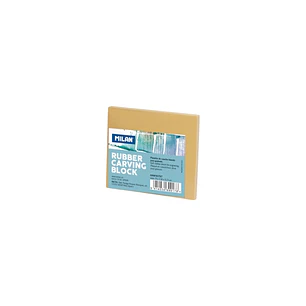 Milan Rubber Carving Block Plancha de Grabado - Caucho Suave - Formato S - 9x7.8x0.7cm - Color Marron