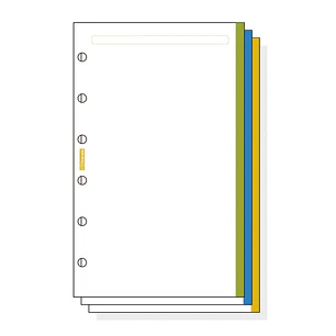 Finocam C345 Notas de Recambio para Agendas Classic - Liso con Banda de Color - Formato 603 - 79x127x5mm - Color Blanco