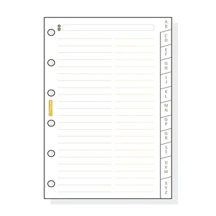 Finocam C275 Indice Alfabetico para Agendas Classic - 12 Solapas - Formato 602 - 73x114x3mm - Cartulina - Color Blanco