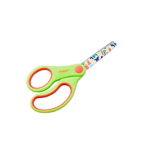 Dahle 54671 Kids Tijeras Infantiles para Zurdos 13cm - Puntas Redondeadas - Acero Inoxidable - Mangos Ergonomicos Recubiertos de Goma - Color Verde