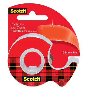 Scotch Crystal Cinta Adhesiva - Incluye Dispensador 19mm x 6m - Color Transparente