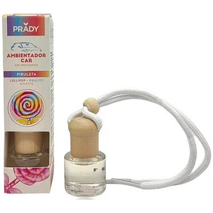 Prady Ambientador Coche Piruleta - Frasco de Cristal 6 ml y Cuerda para Espejo Retrovisor