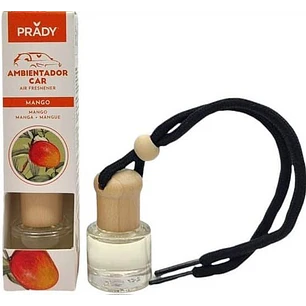 Prady Ambientador Coche Mango - Frasco de Cristal 6 ml y Cuerda para Espejo Retrovisor