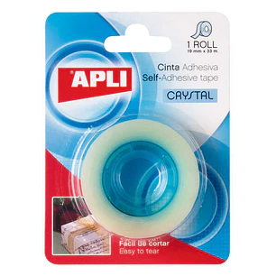 Apli Cinta Adhesiva Crystal - 19mm x 33m - Transparente y Resistente