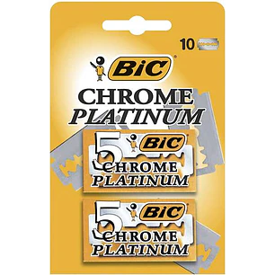 Bic Chrome Platinum Pack de 2 Cajas de 5 Hojas de Afeitar Doble Filo