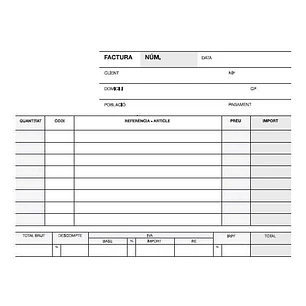 Apli Talonario Factura 1/8 Apaisado Duplicado A-67 - Numeracion Secuencial - Papel Autocopiativo - 2 Copias - Tamaño 210x105mm - Blanco