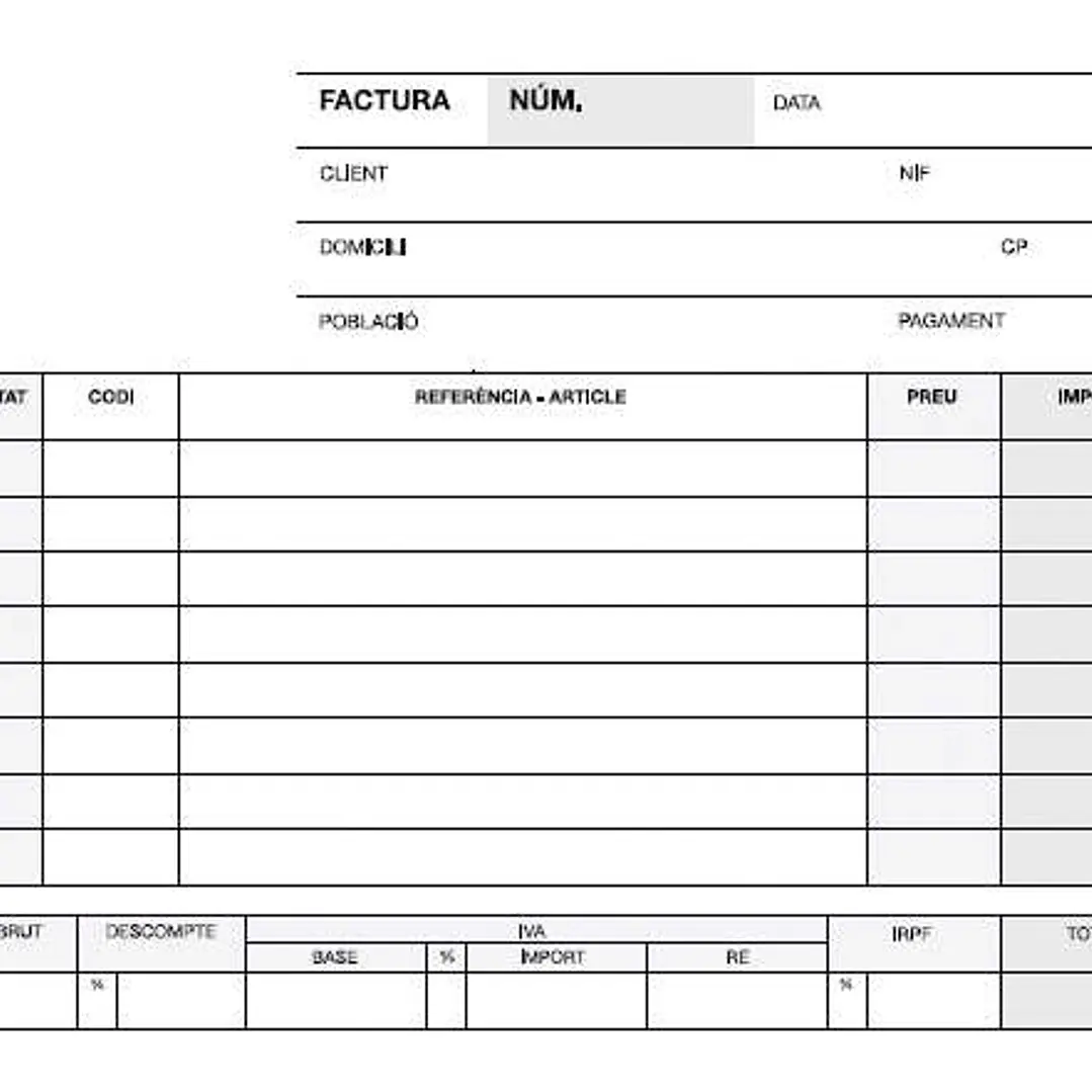 Apli Talonario Factura 1/8 Apaisado Duplicado A-67 - Numeracion Secuencial - Papel Autocopiativo - 2 Copias - Tamaño 210x105mm - Blanco 1