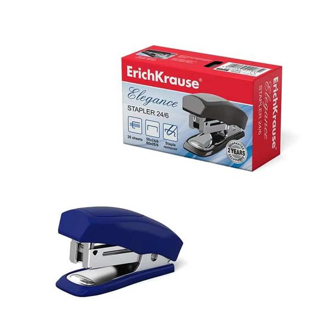 Erichkrause Minigrapadora Nº24/6 Elegance - Hasta 20 Hojas - Plastico Resistente - Acero de Alta Calidad - Color Variado 1