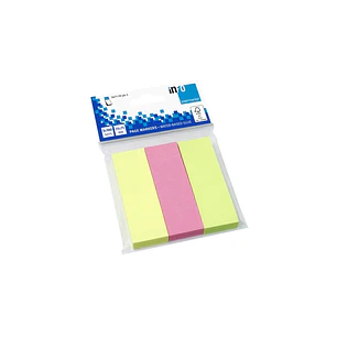 Global Notes inFO Pack de 3 Blocs de 100 Marcadores de Pagina 75 x 25mm - Certificacion FSC - Colores Amarillo, Verde y Rosa