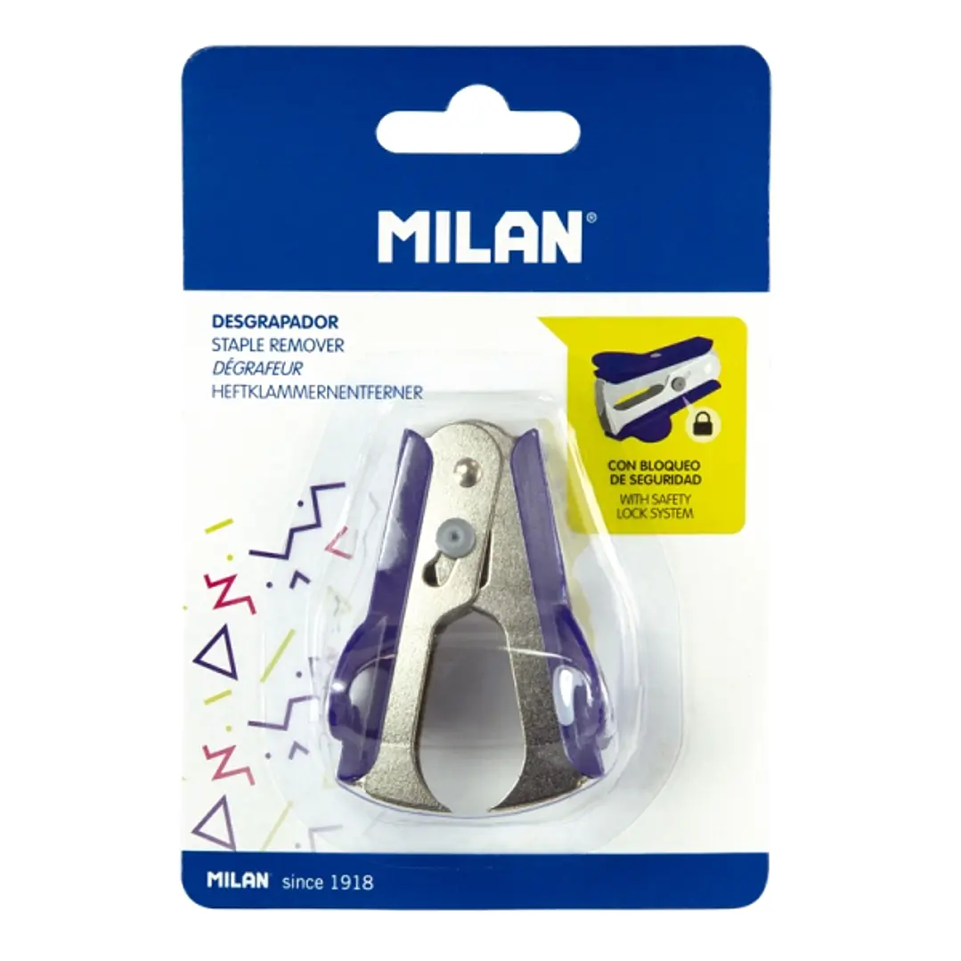 Milan Acid Quitagrapas - Recubrimiento Plastico - Cierre de Seguridad - Color Azul 1