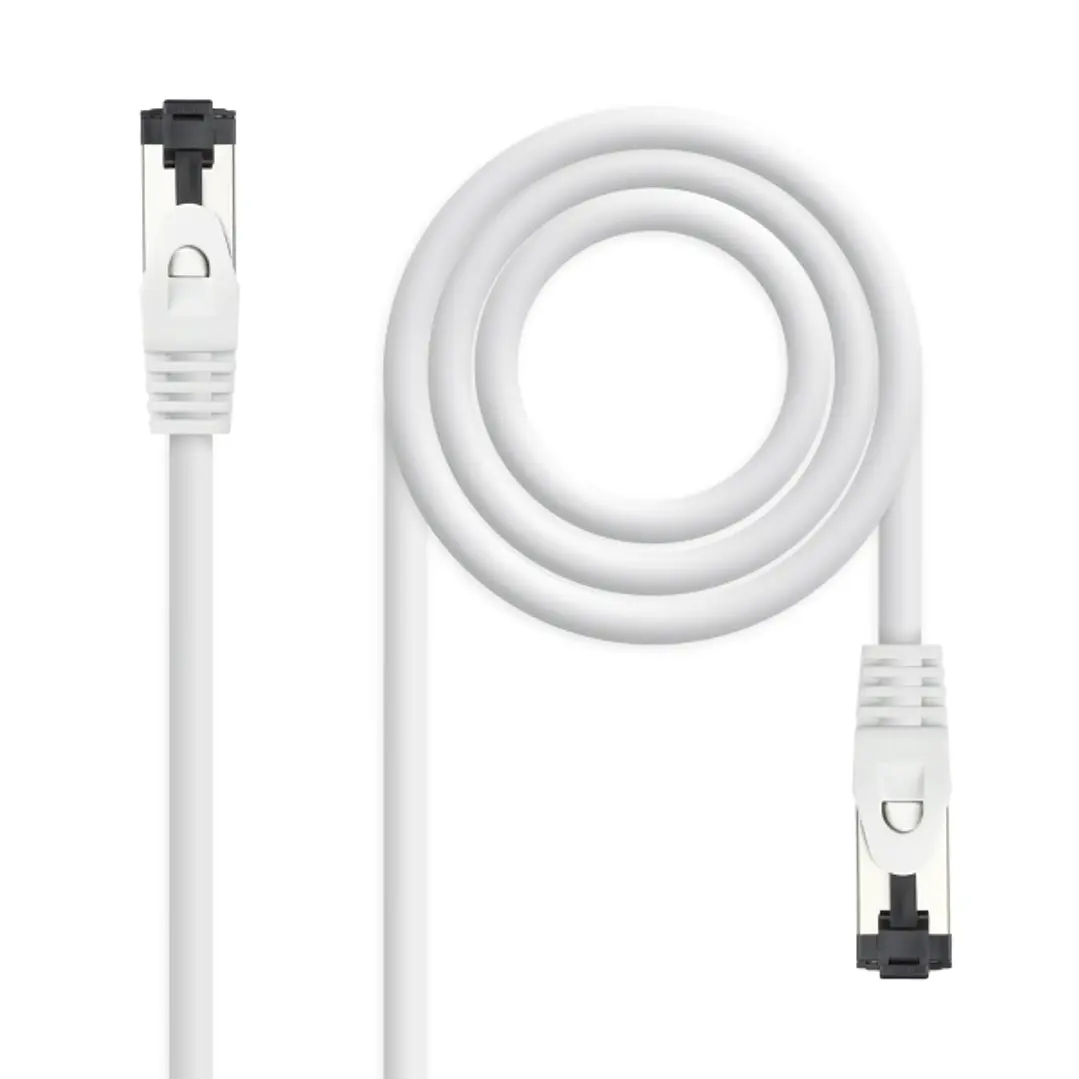 Nanocable Cable Red Latiguillo Cat.8.1 2Ghz LSZH SSTP AWG26 - Longitud 0.5m - Color Blanco 1
