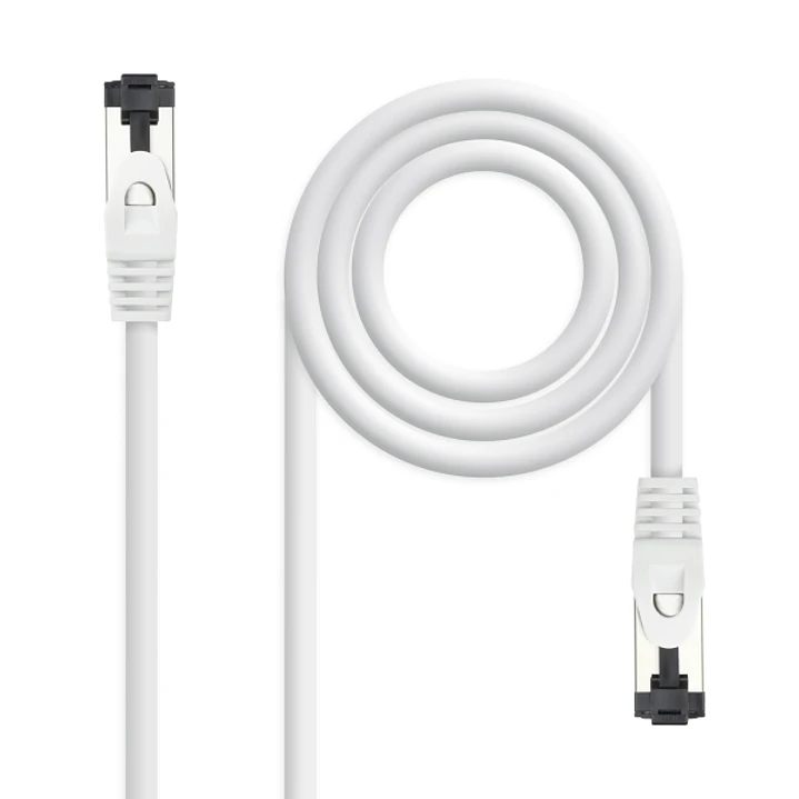 Nanocable Cable Red Latiguillo Cat.8.1 2Ghz LSZH SSTP AWG26 - Longitud 0.5m - Color Blanco 1