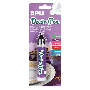Apli Rotulador de Gel 3D Metalizado - 25ml - Personaliza Facilmente Regalos, Objetos, Tarjetas, Detalles, Fotos, Carpetas - Color Blanco Nacarado