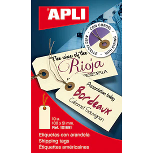 Apli Etiquetas con Arandela e Hilo 100 x 51mm 10 U.