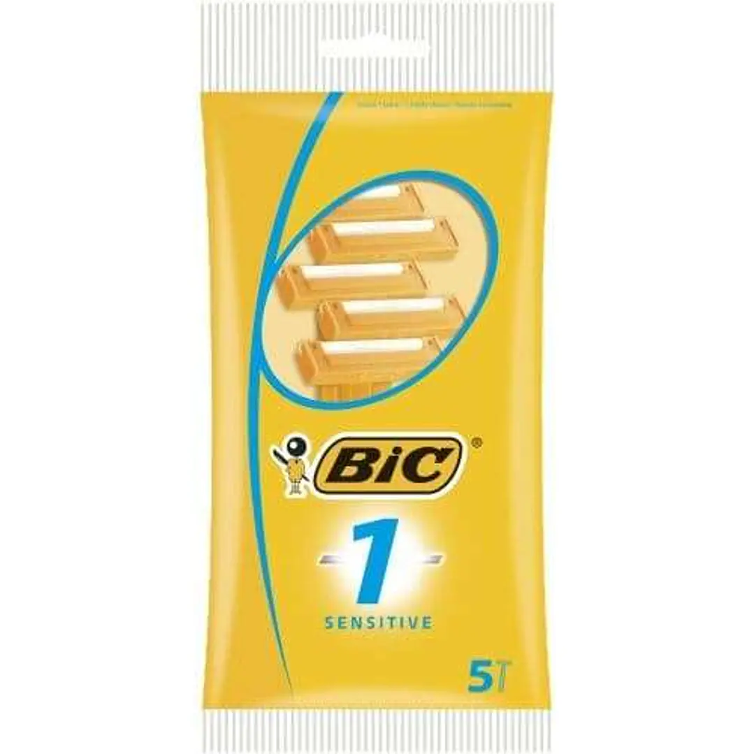 Bic Sensitive 1 Pack de 5 Maquinillas de Afeitar Desechables de 1 Hoja 1