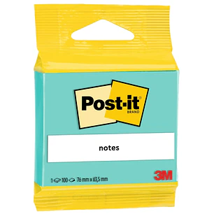 Post-It Bloc de 100 Notas Adhesivas Reposicionables - Forma Rectangular - 63.5x76mm - Color Verde