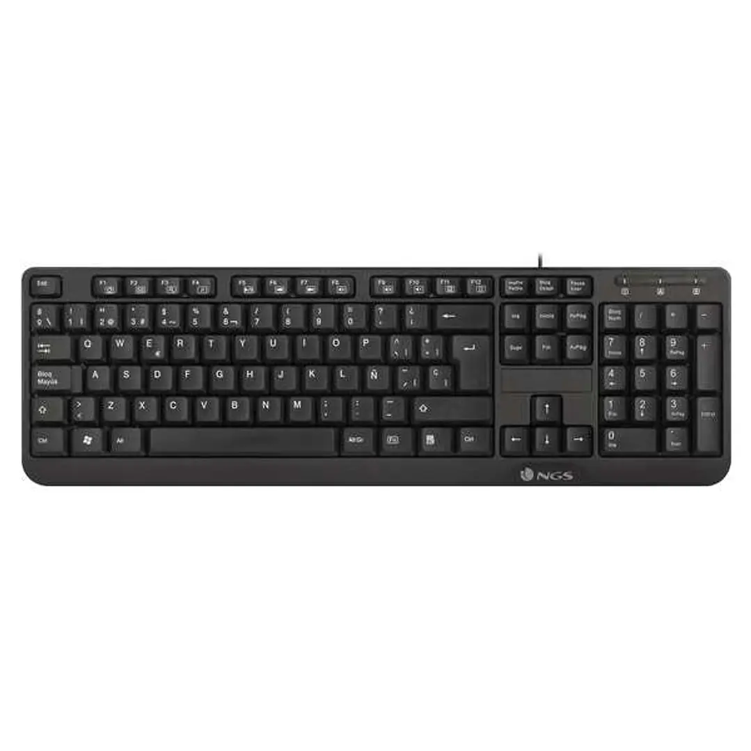 NGS Teclado con 12 Teclas Multimedia - Cable de 1.4m - QWERTY Italiano - Color Negro 1