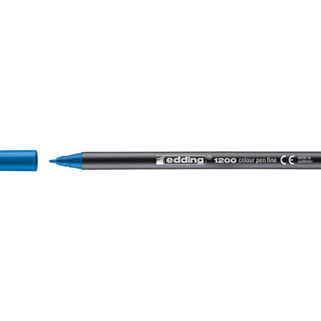 Edding 1200 Rotulador - Punta Redonda - Trazo entre 0.5 y 1 mm. - Tinta con Base de Agua - Color Azul Claro 1