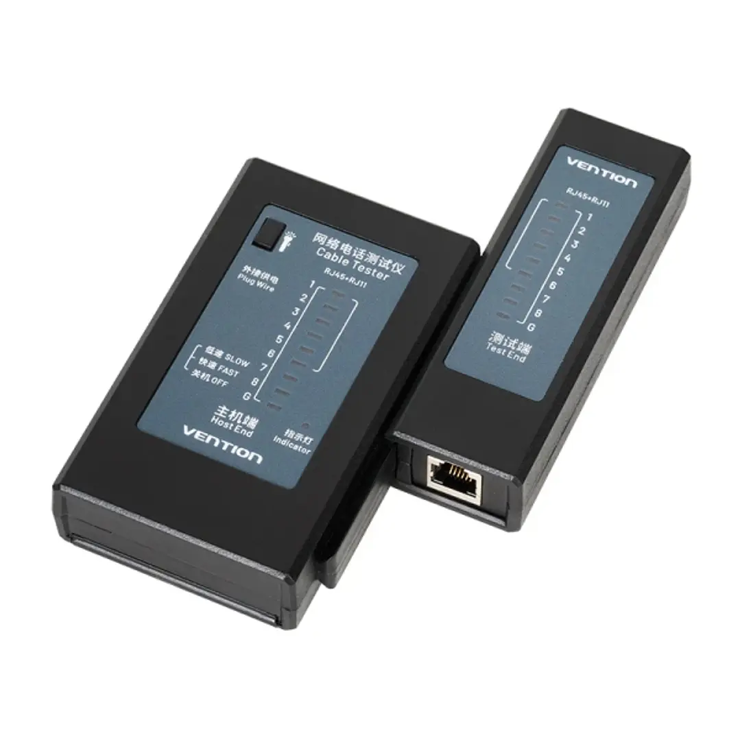 Vention Testeador Manual para Cables de Red RJ45 y RJ11 - Alcance hasta 300m - Color Negro 1