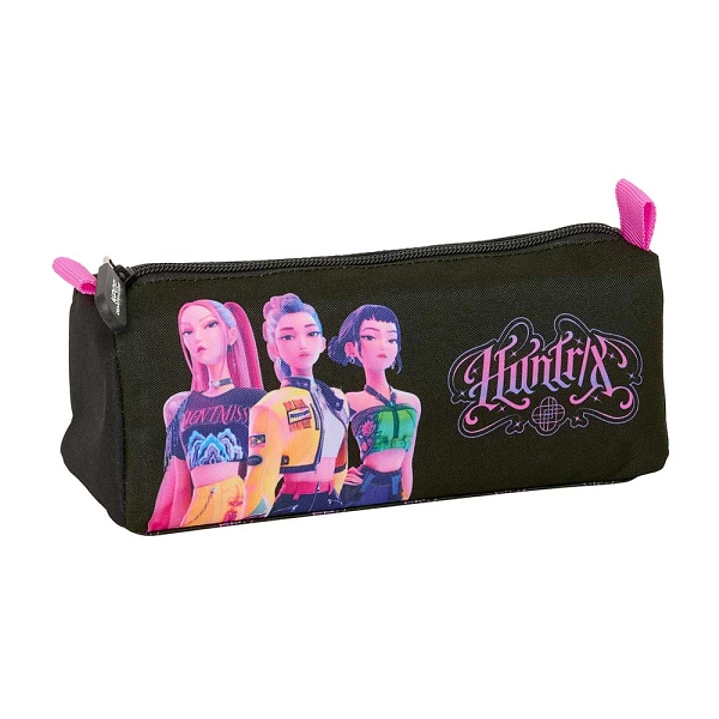 Safta K-Pop Demon Hunters Portatodo - 1 Compartimento con Cremallera - 21x8x7cm - Color Negro y Rosa 1