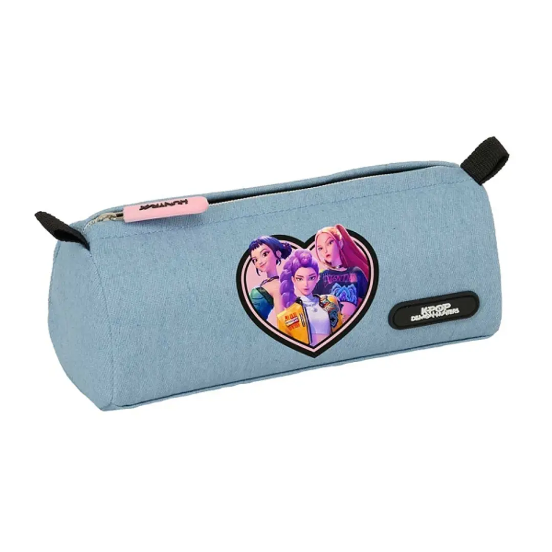 Safta K-Pop Demon Hunters Huntr/X Portatodo - 1 Compartimento con Cremallera - 21x8x7cm - Color Azul Claro 1