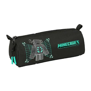 Safta Minecraft Screen Portatodo - 1 Compartimento con Cremallera - 21x8x7cm - Color Negro
