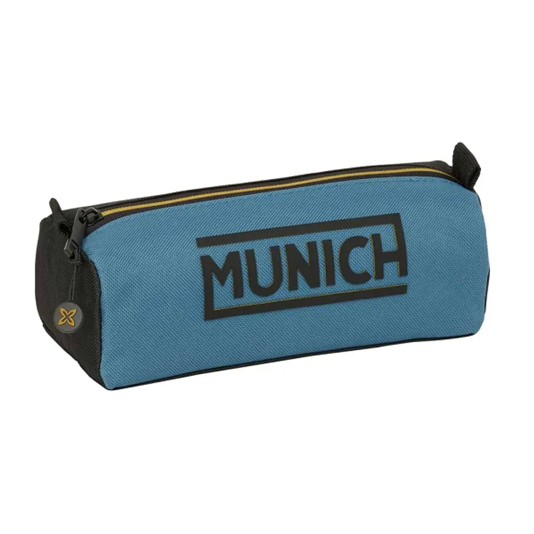 Safta Munich Portatodo - 1 Compartimento con Cremallera - 21x8x7cm - Color Negro y Azul 1